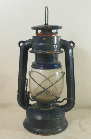 Globe 303 Oil Lamp Light-dark Blue 10"  World Globe -Hong Kong vintage kerosene Cover