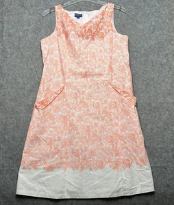 Pendleton Dress Women 18 Orange Floral Ombre Shift Tea Party Light Beach Wedding - Picture 1 of 16