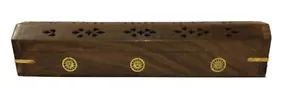 INC-Wooden Coffin Box (Sun) Incense Burner And Storage - Picture 1 of 2