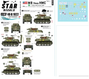 Star Decals for 1/48 US M8 HMC. D-Day and France in 1944. - Foto 1 di 1