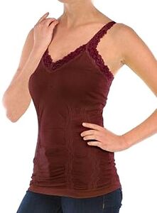 Womens TANKTOP Mopas WRINKLED CAMISOLE Lace Straps ONE SIZE TWC306 Fits S,M,L,XL