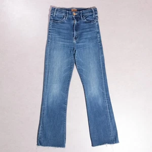 Pantalones de mezclilla para mujer Mother The Hustler deshilachados al tobillo azules elásticos 26x26 - Imagen 1 de 9