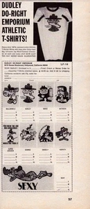 Dudley Do Right Emporium Athletic T-Shirts Vtg Print Ad 1972 Boris Natasha Sexy - Picture 1 of 1