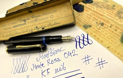 完好 MONTBLANC MONTE ROSA 042 钢笔- KF 笔尖-修复-盒子和纸- 342 344 — 第 1/4 张图片