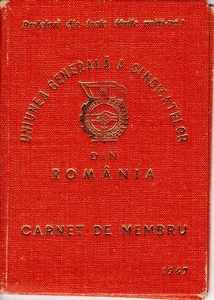 Tarjeta de miembro de la Unión de Sindicatos de Rumania, 1976 RSR - Estampillas de tinta - Imagen 1 de 11