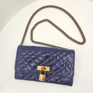 Kurt Geiger crossbody bag purple quilted leather matelasse chain wallet new $148 - Picture 1 of 14