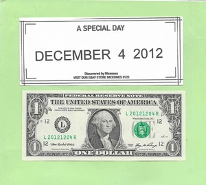 4 dicembre 2012 .. 2006 ..uncirc $1 l 2012 1204 r .. banconota compleanno - Foto 1 di 1