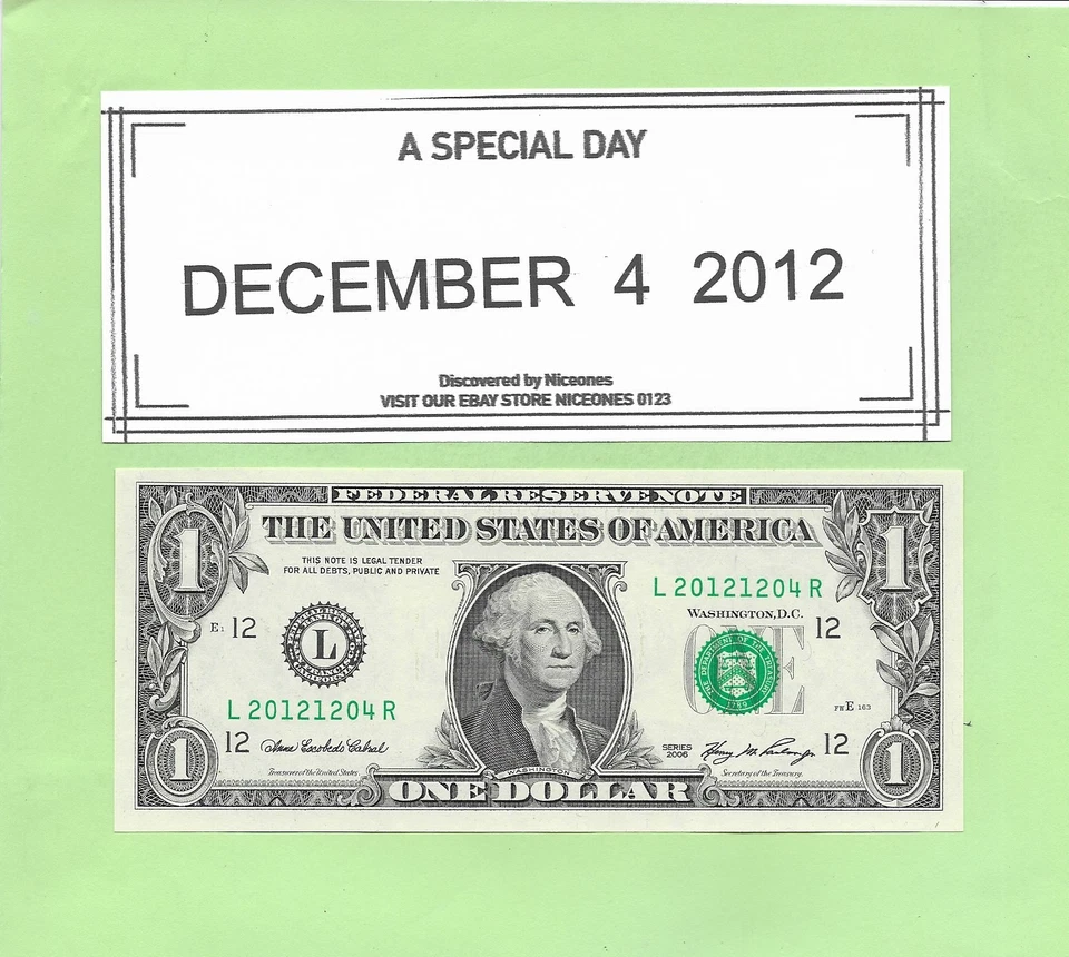 DECEMBER  4, 2012 .. 2006 ..UNCIRC   $1  L 2012 1204 R  .. BIRTHDAY NOTE - Image 1 of 1