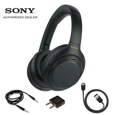 Geniune Sony WH-1000XM4 Wireless Noise-Cancelling Over-the-Ear Headphones  Black - Image 1 of 4
