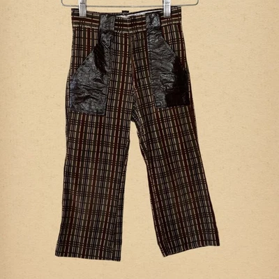 Pantalones a cuadros vintage años 70 para niños, talla estimada 5t Foto 1 de 4