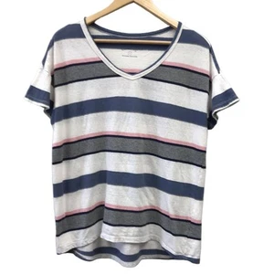 Universal Thread Top Womens Small White Blue Gray Pink - Picture 1 of 6