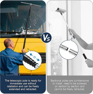 12-51 Telescopic Window Squeegee Home 2 in 1 Cleaning Kit Shower Glass Doors Car - Picture 1 of 9