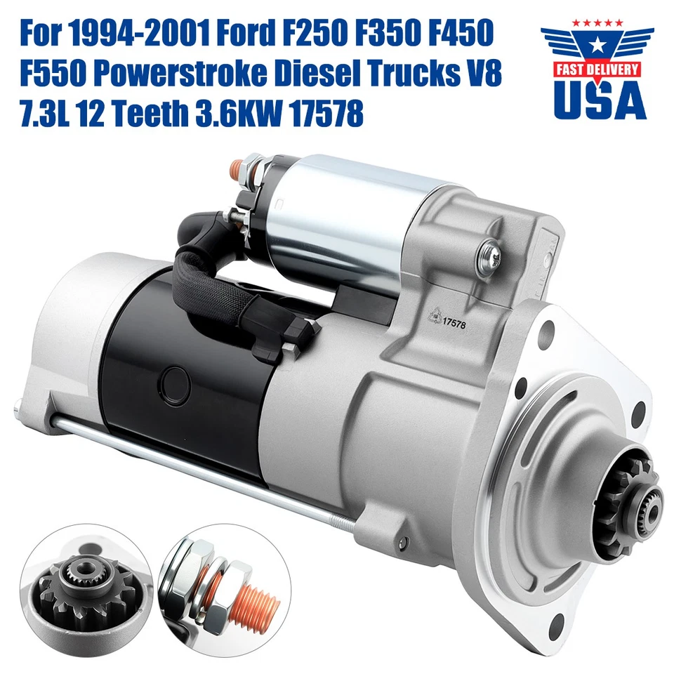Starter Motor For 1994-2001 Ford F-250 F-350 F-450 F-550 Super Duty / E-350 F-59 Foto 1 de 4