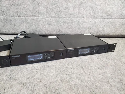 Twin (2x) Shure QLXD4 J50A Wireless Mic Receivers w/Rackmount 572 - 616 MHz - Image 1 of 4