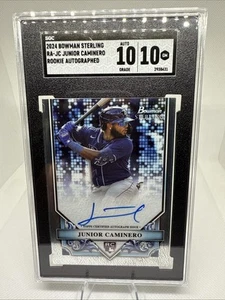 2024 Bowman Sterling Junior Caminero Rookies Auto SGC 10 10 Tampa Bay Rays - Picture 1 of 7