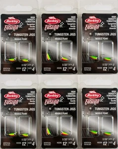 (LOT OF 6) BERKLEY FUSION19 TUNGSTEN JIGS FSN19TJ10-FT SIZE 4 1500924 (88) - Picture 1 of 3