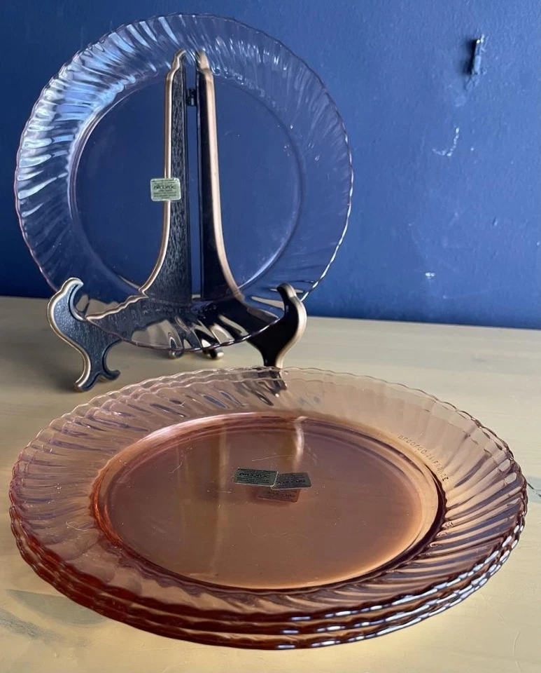 Arcoroc Розалиновая Розовая Вереница Новый Старый Запас Набор из 4 Обеденных 7 3/4" Тарелок - Изображение 1 из 1