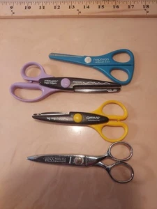 Fiskars & WISS Paper Edgers Scissors Craft Decorative Edge Scrapbooking Lot (4) - Picture 1 of 12