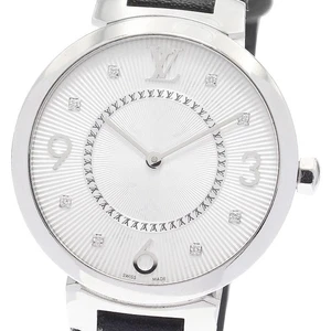 LOUIS VUITTON Tambour Slim MM Q13MJ 8P diamond Silver Dial Quartz Ladies_911530 - Picture 1 of 5