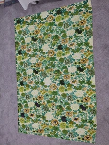 Vintage MCM 70er Jahre grün Blumen Tischdecke rechteckig 80"x52" - Bild 1 von 2