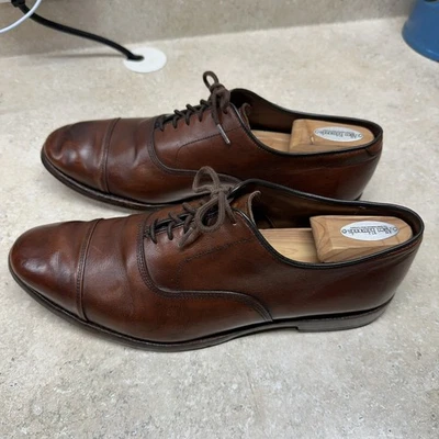 Zapatos de vestir Allen Edmonds Fifth Avenue para hombre 12 3E de cuero marrón con puntera Foto 1 de 4