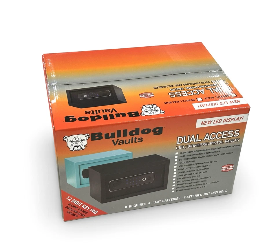 Bóvedas Bulldog Pistola Bóveda Duo LED - Biométrica Negra Doble Acceso BD5010 Foto 1 de 4