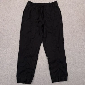 Pantalones al tobillo Athleta Retreat de lino para mujer pequeños negros con cordón elástico 2024 - Imagen 1 de 10