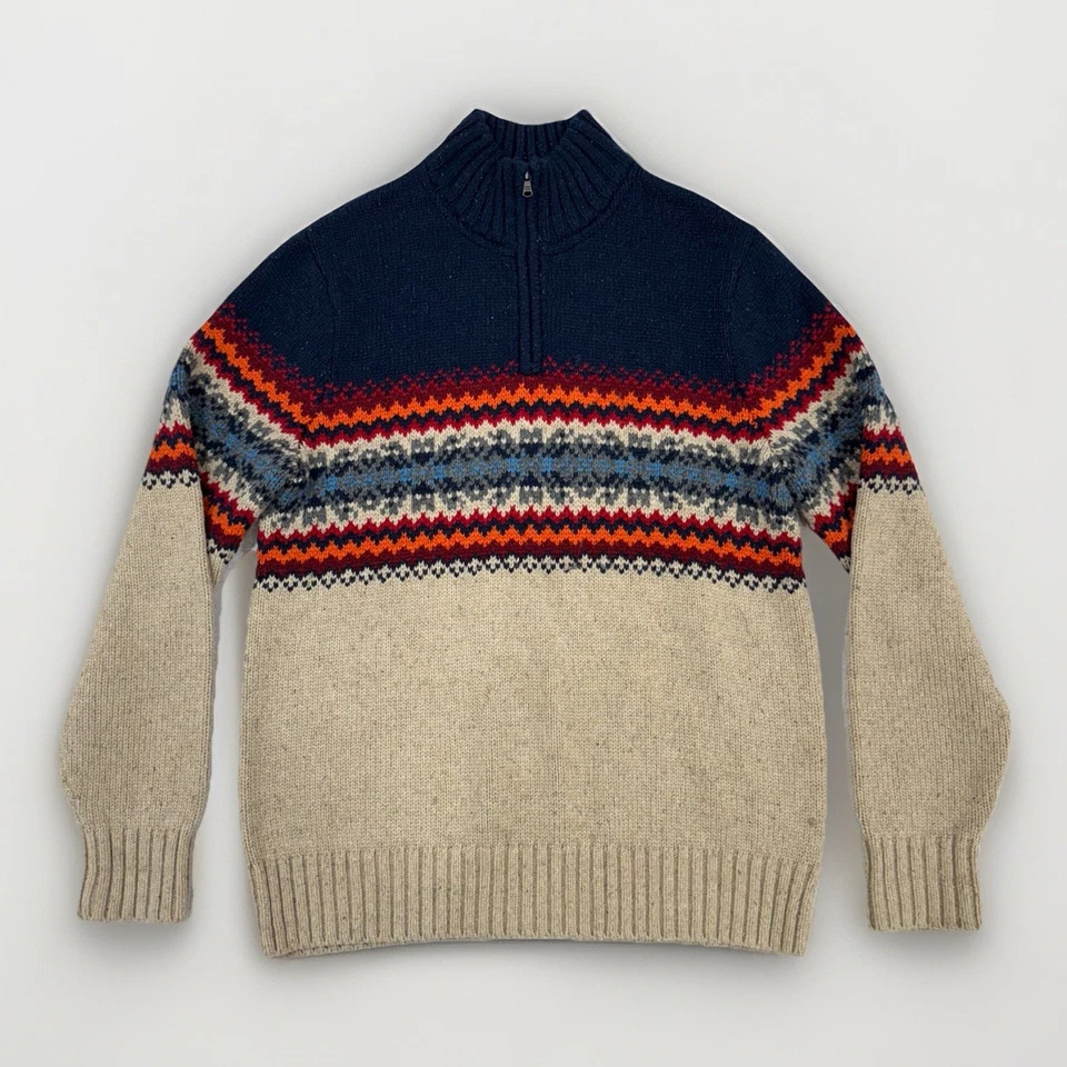 Tommy Hilfiger Jumper Pullover Wool Silk Fair Isle Sweater Men’s Large - Image 1 of 4