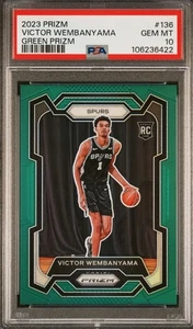 Victor Wembanyama #136 Green Prizm Rookie RC PSA 10 2023-24 Panini Prizm - Bild 1 von 2