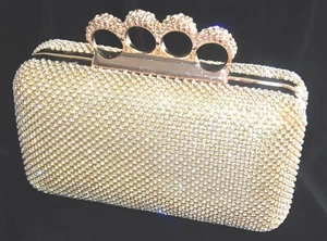 Unique Bling Crystal Diamante Diamond Evening Handbag Clutch Purse Party Prom - Bild 1 von 10