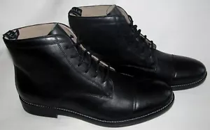 Stivali All Saints Harland neri in pelle con cappuccio Desert Army nuovi da uomo taglia 12 - Foto 1 di 7