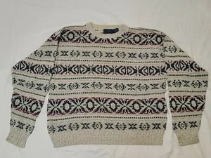 Vintage Cambridge Classics Herren Strick Pullover off white + bunt Gr. M - Bild 1 von 10