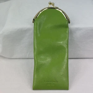 Kate Spade New York wink wink Green Faux Leather Eyeglasses Gold-tone Snap Case - Picture 1 of 7
