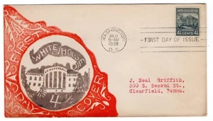 #809 Presidential Series White House 1938 FDC - Planty #93 Griffith - Picture 1 of 2