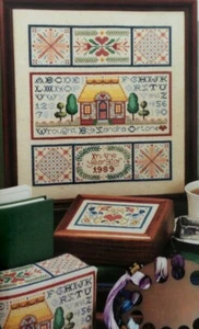 Cross Stitch Pattern SAMPLER Alphabet House Hearts Specialty Stitch Sandra Orton - Picture 1 of 9