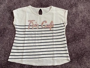C&A +++ Camiseta T. 134/140 en blanco con lentejuelas brillantes - Imagen 1 de 3