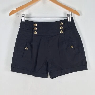 French Connection womens shorts size 6 black cotton 086841 — 第 1/4 张图片