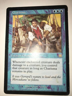 Charisma Mercadian Masques Regular  Blue Rare MTG HP - Image 1 of 2