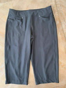 Tail Women Pants, Crop Leggings Pockets Stretch Black Mid Rise, Sz 14 Waist 35” - Picture 1 of 4