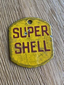Etiqueta esmaltada para bomba de gasolina Super Shell - Imagen 1 de 7