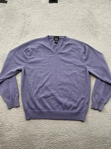 Jos A Bank Sweater Adult Large Purple V-Neck Pullover 100% Pima Cotton Men - Picture 1 of 6