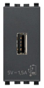 VIMAR EIKON 20292 Unità alimentazione USB 5V1,5A 1M grigio - Imagen 1 de 3
