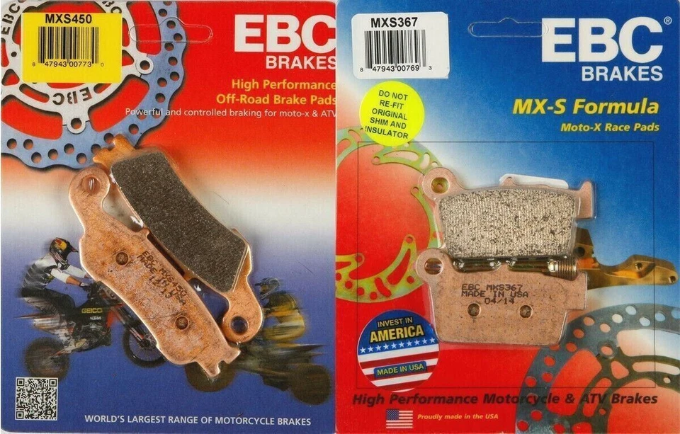 EBC MXS front & rear brake pad set fits 2008-on Yamaha YZ125 YZ250 YZ250F YZ450F - Image 1 of 1