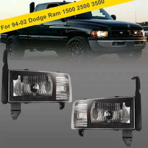Headlights Fit 1994-2002 Dodge Ram 1500 2500 3500 Pickup Assembly Corner Lamp - Picture 1 of 12