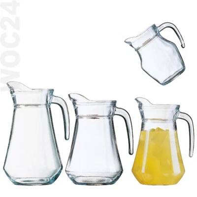 GASTRO Glaskrug Weinkrug Glaskaraffe Glas Wasser Saft Krug Bier Pitcher Griff - Bild 1 von 3