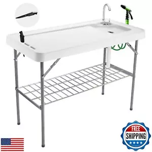 Avocahom Folding Fish Cleaning Table Portable Camping Sink Table with Faucet - Picture 1 of 5