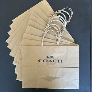 New Pack of 10 Coach Medium 15-3/4"x12"x6" Paper Shopping Gift Bag - Picture 1 of 6