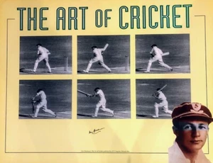 RARE Donald Bradman MASSIVE Signed Art Of Cricket Print - Picture 1 of 3