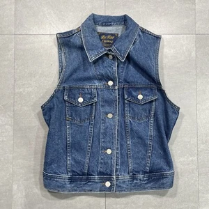 BeBop Clothing Blue Denim Jean Vest Size Large Made in USA 90's Women's western - Picture 1 of 9