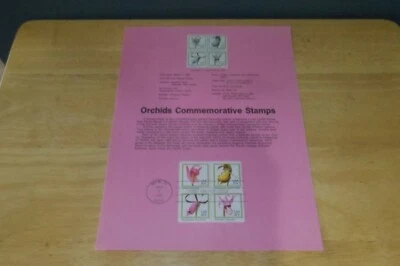 Vintage Postal Orchids Commemorative Stamps First Day Of Issue 3/5/84 Pink - Image 1 of 2